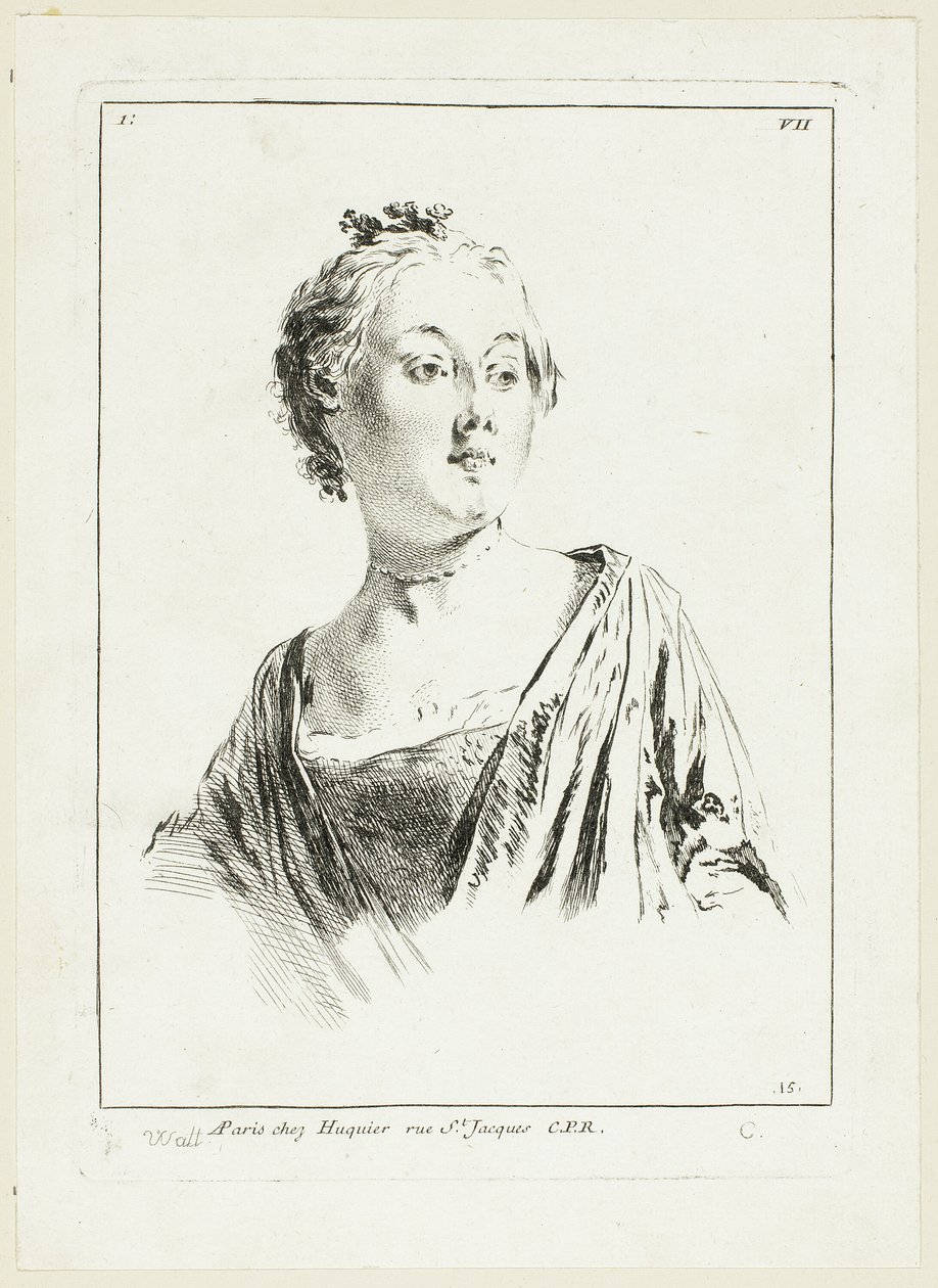 Hoofd vrouw door Anne Claude Philippe Caylus
