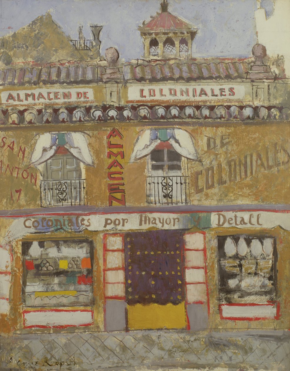 Een winkelpui, Granada door Anne Redpath