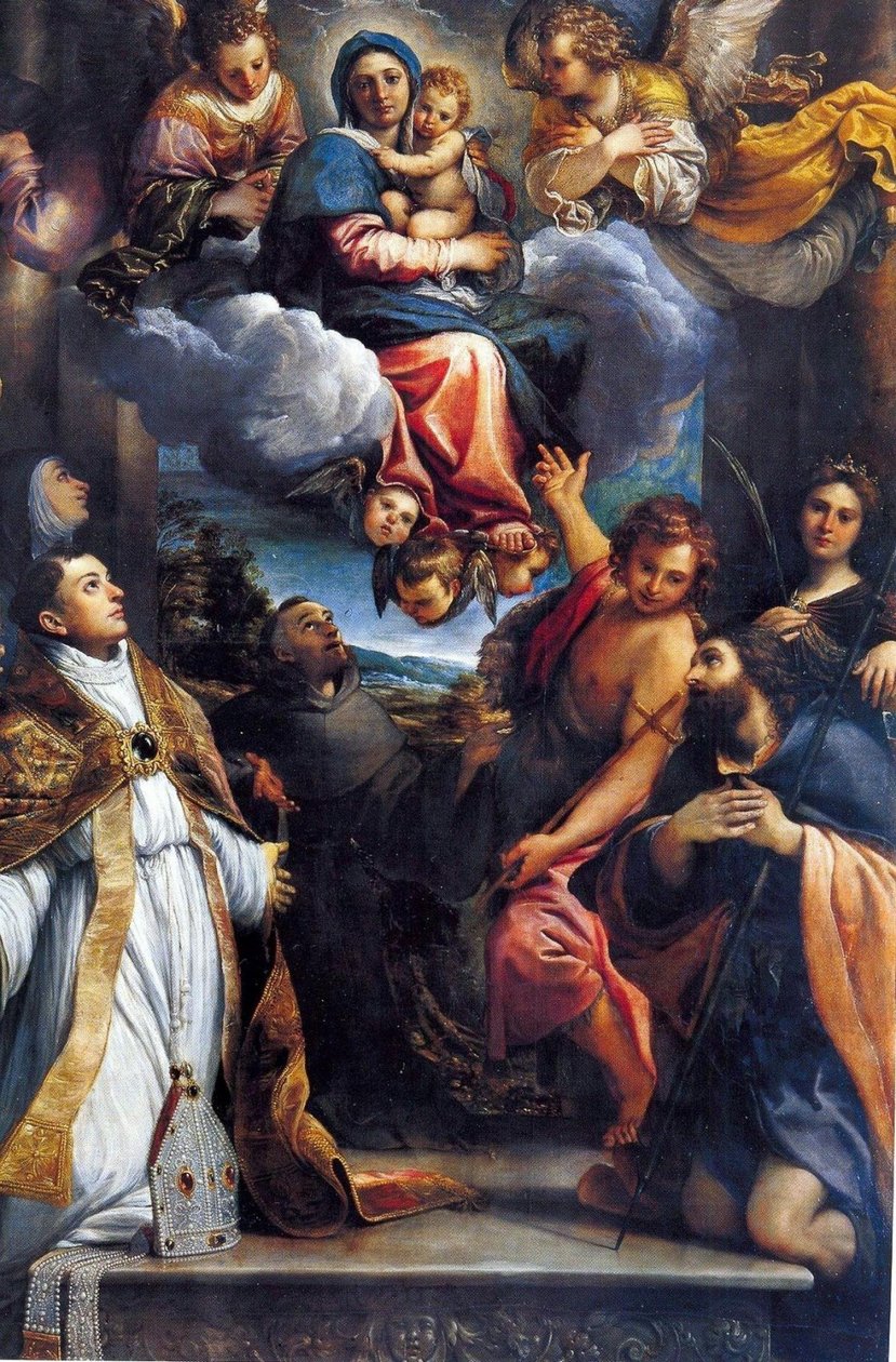 Madonna in Glorie met Heiligen door Annibale Carracci