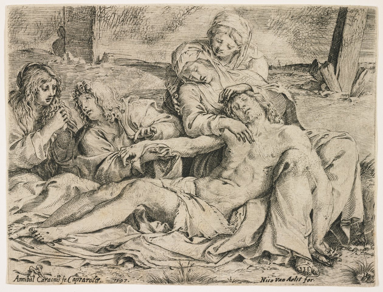 Pietà, of de Christus van Caprarola, 1597 door Annibale Carracci