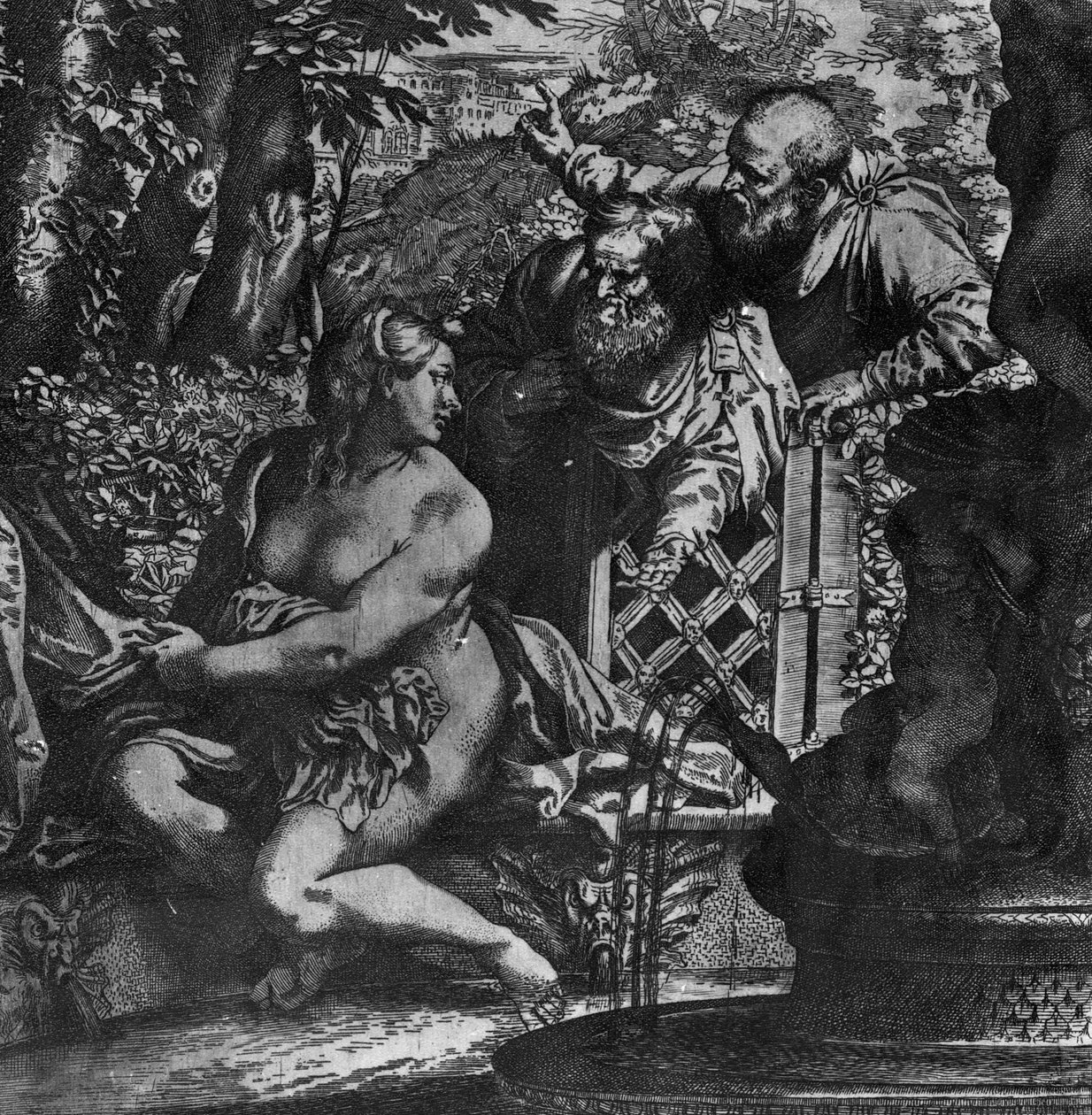 Susanna en de Ouderlingen, c.1590 door Annibale Carracci