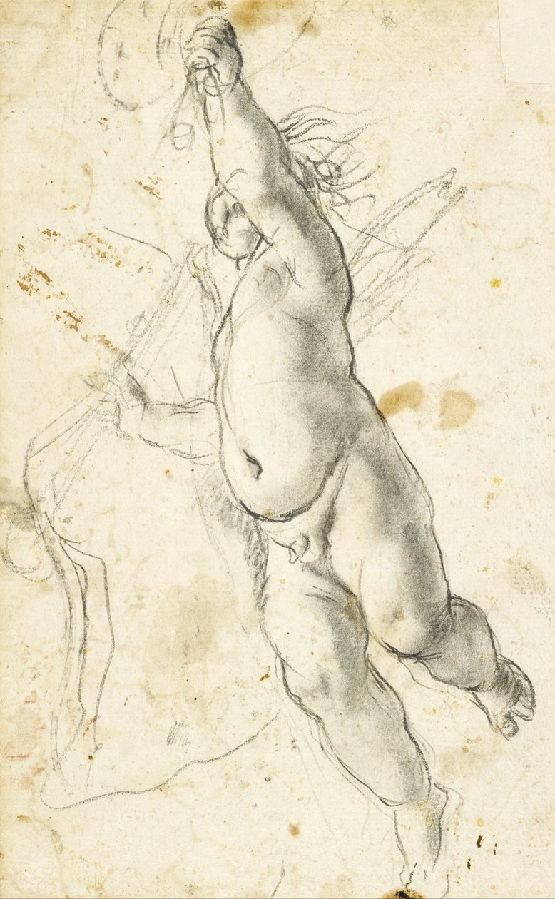 Vliegende Putto door Annibale Carracci