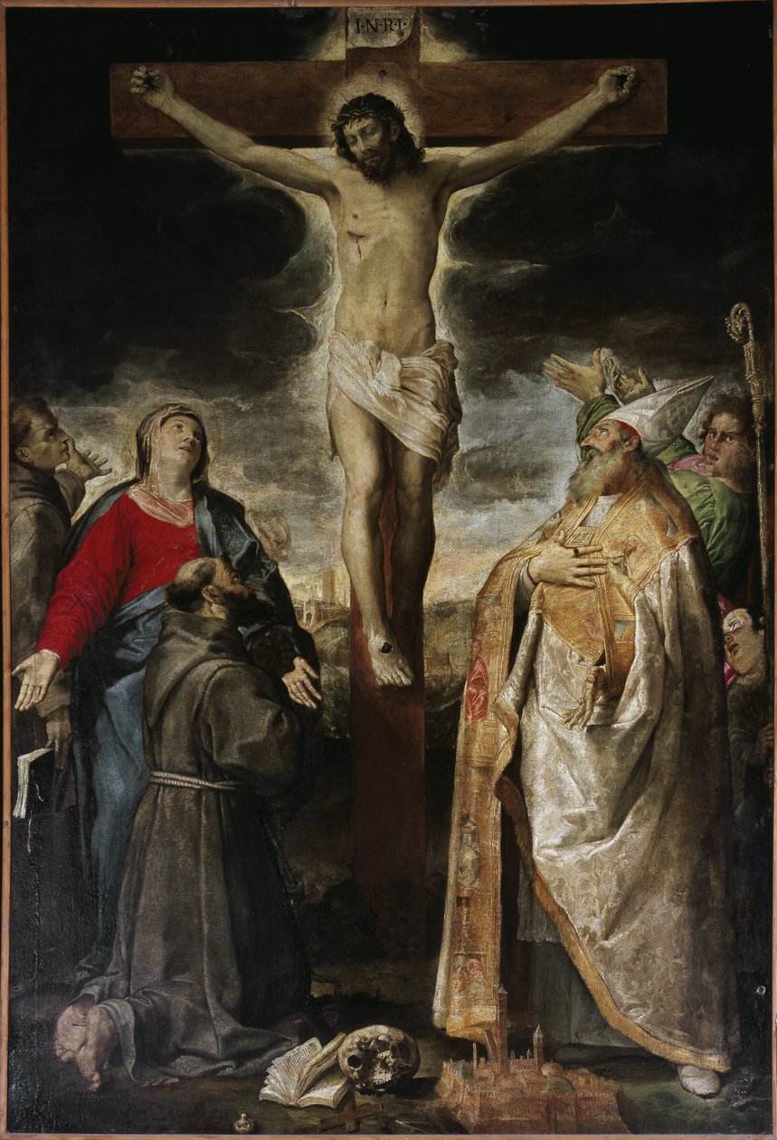 Kruisiging en heiligen door Annibale Carracci