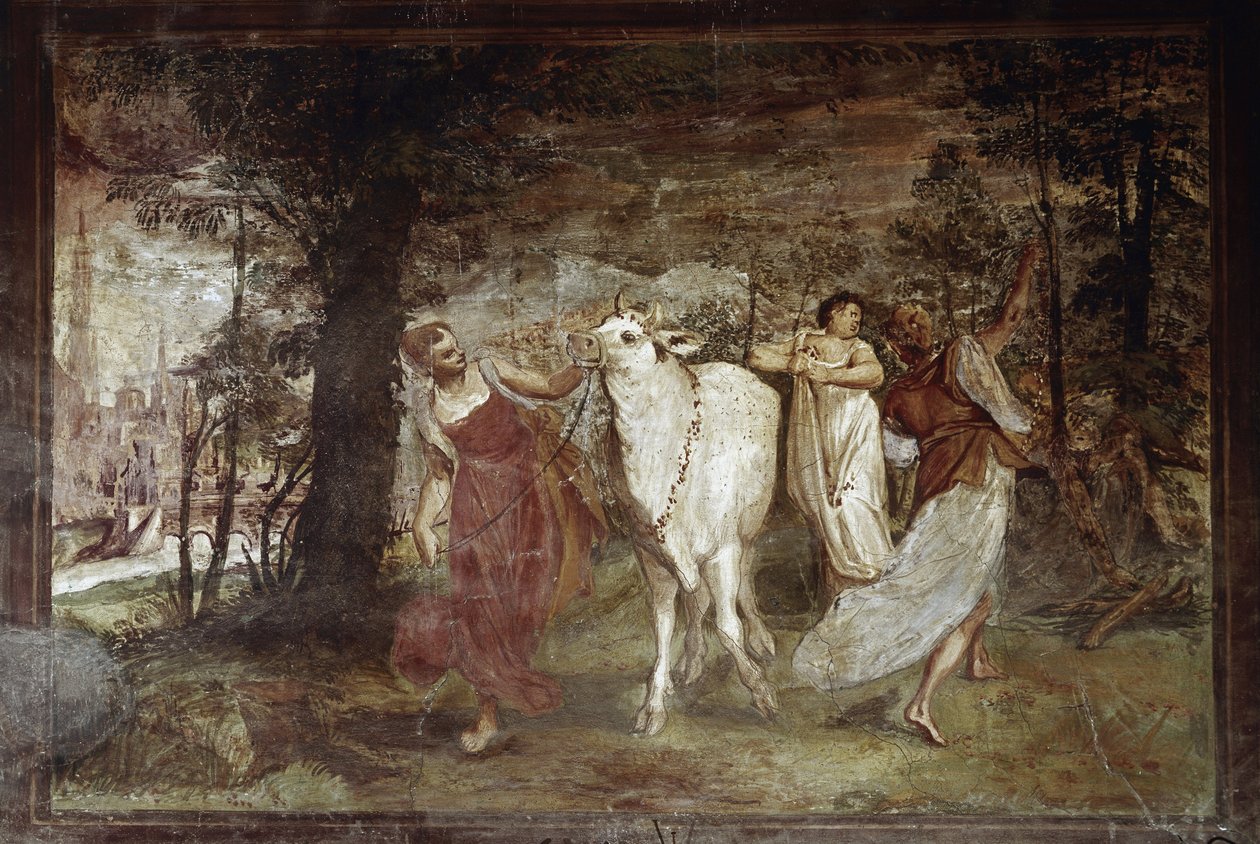 Europa leidt Jupiter (Fresco) door Annibale Carracci