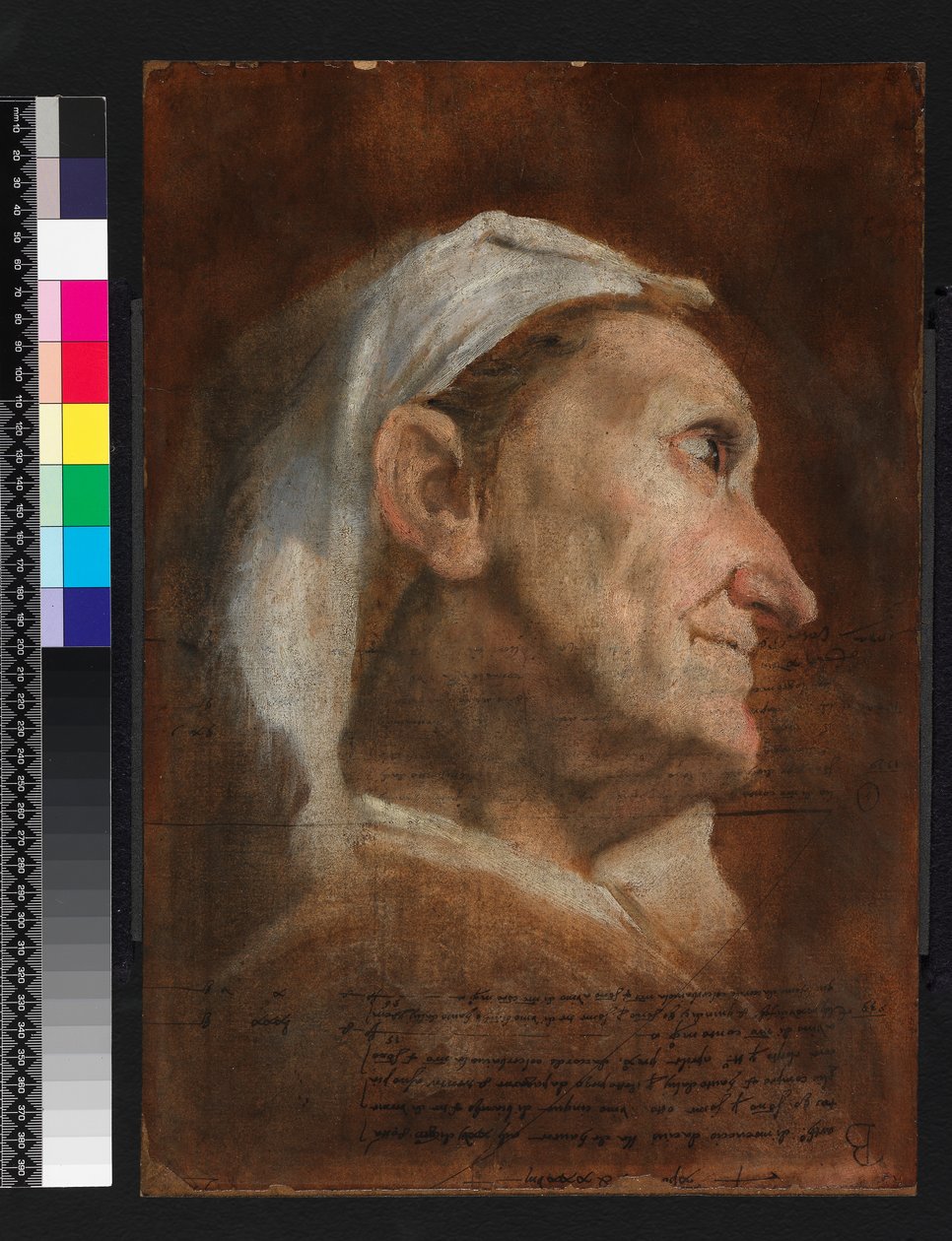 Hoofd van een oude vrouw, ca. 1590 door Annibale Carracci