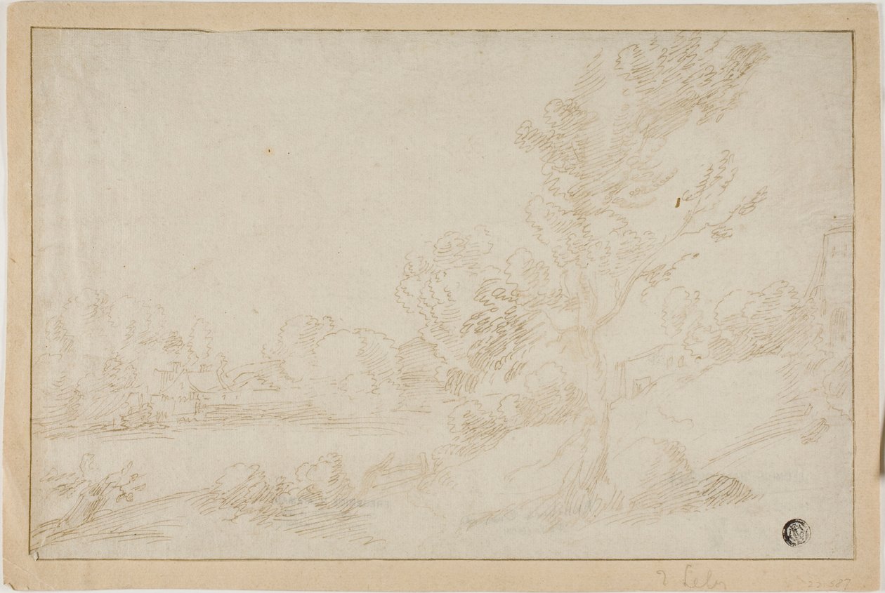 Landschap met Rivieroever door Annibale Carracci