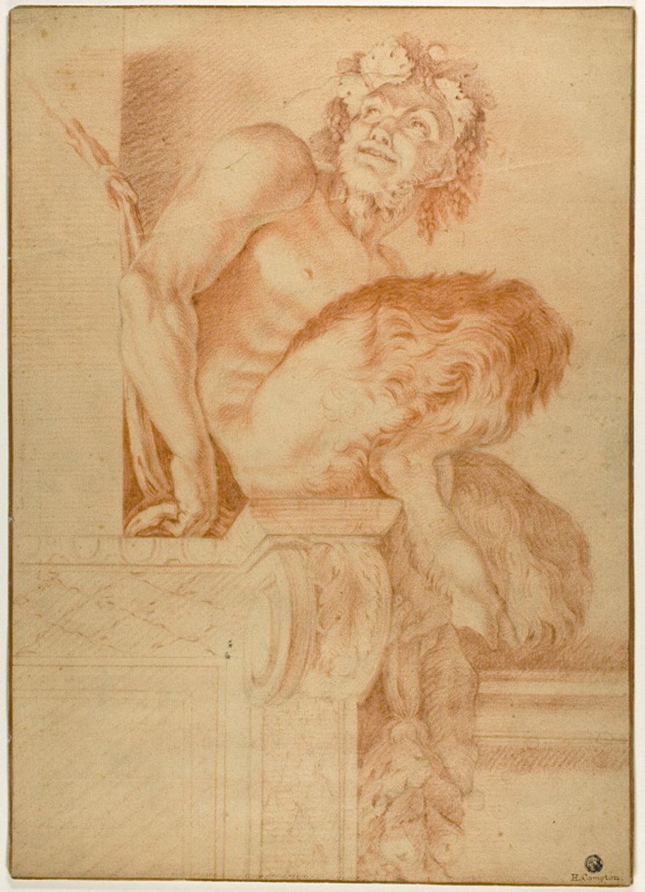 Zittende Sater door Annibale Carracci