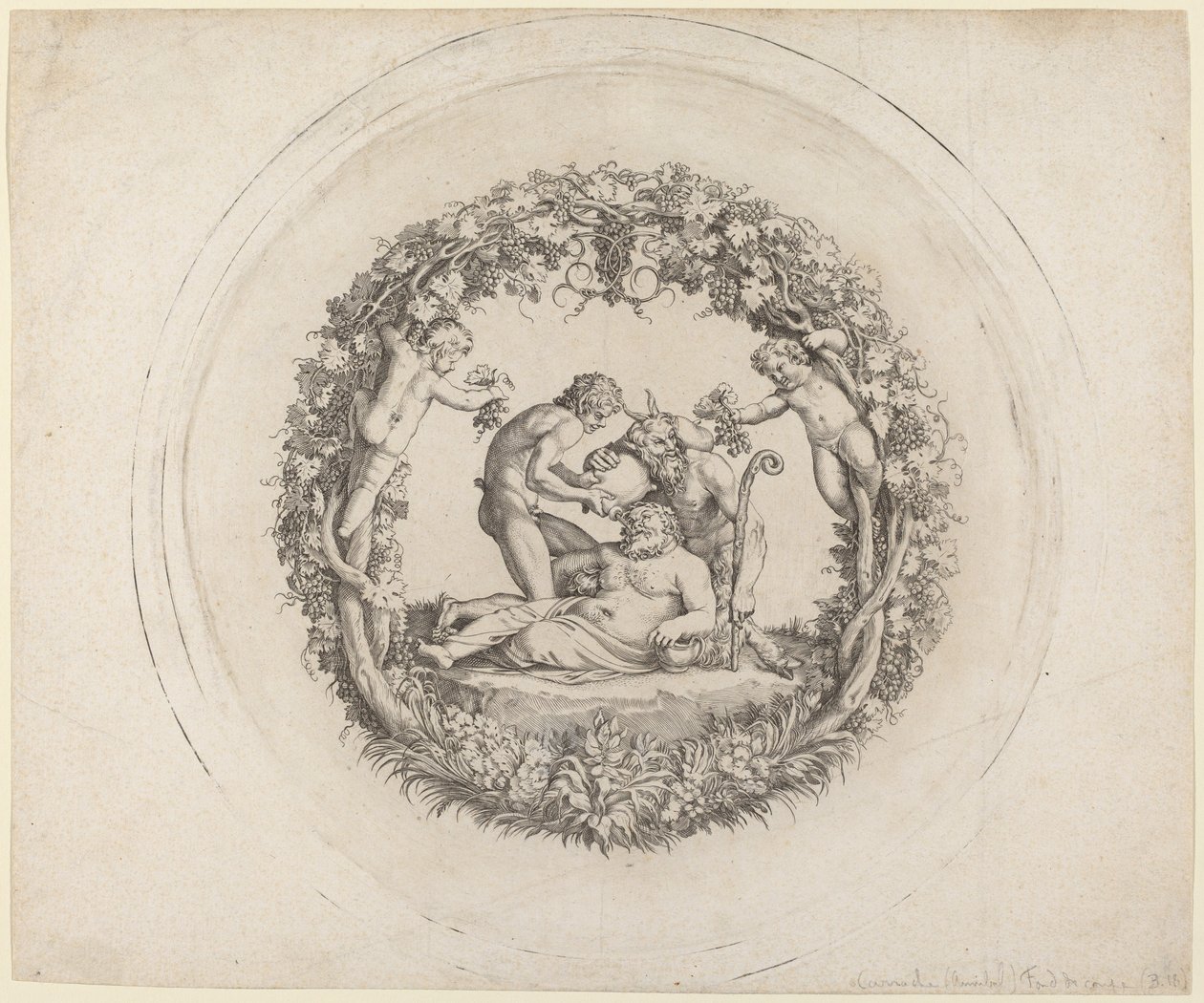 De Dronken Silenus ("De Tazza Farnese") door Annibale Carracci