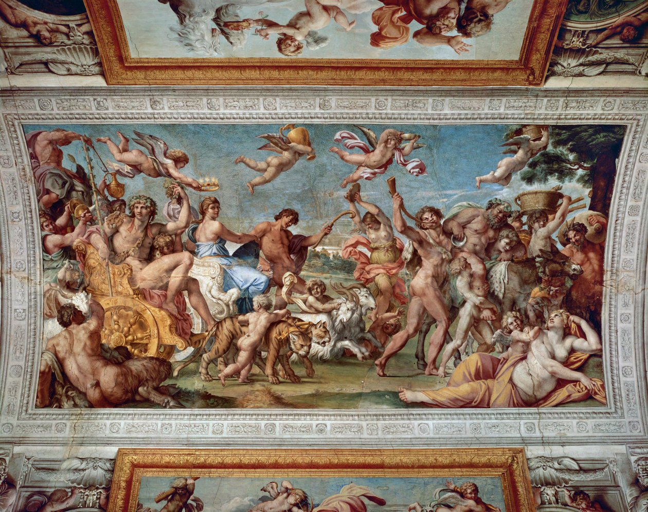 Triomf van Bacchus en Ariadne ... door Annibale Carracci