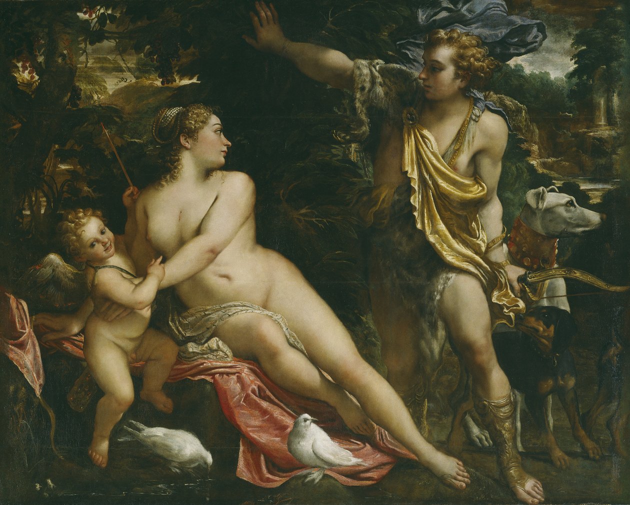 Venus, Adonis en Cupido door Annibale Carracci