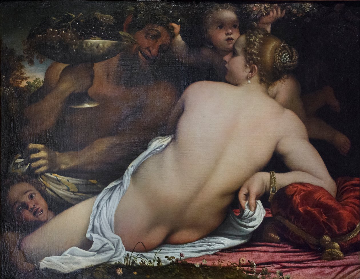 Venus, twee saters en Cupido door Annibale Carracci