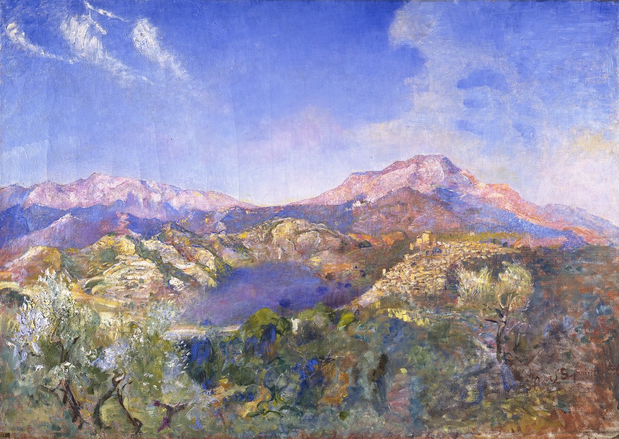 Italiaans landschap door Annie Louisa Swynnerton