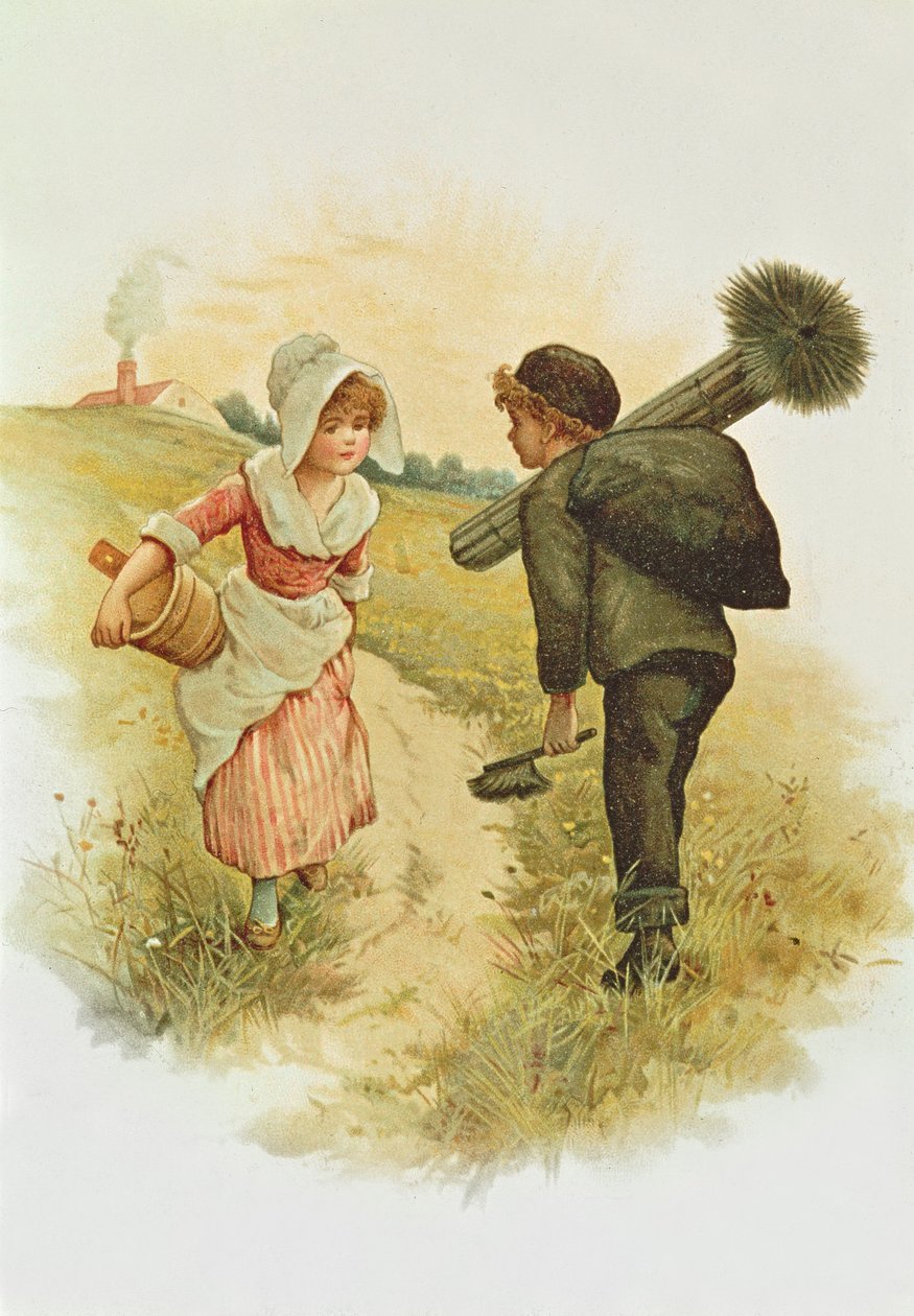 De Schoorsteenveger en de Melkmeid (boekillustratie) door Anonymous