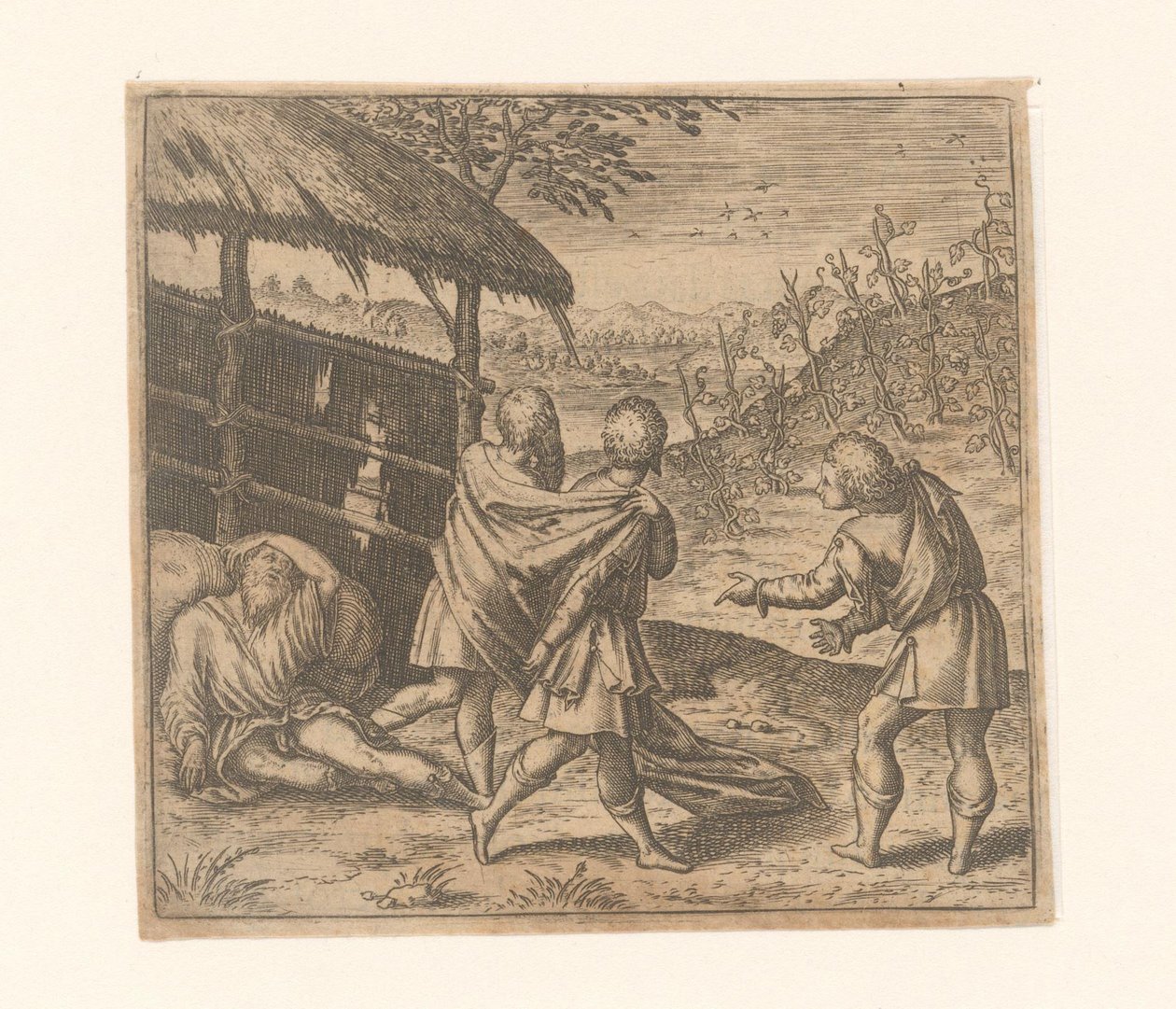 Dronkenschap van Noach door Anonymous