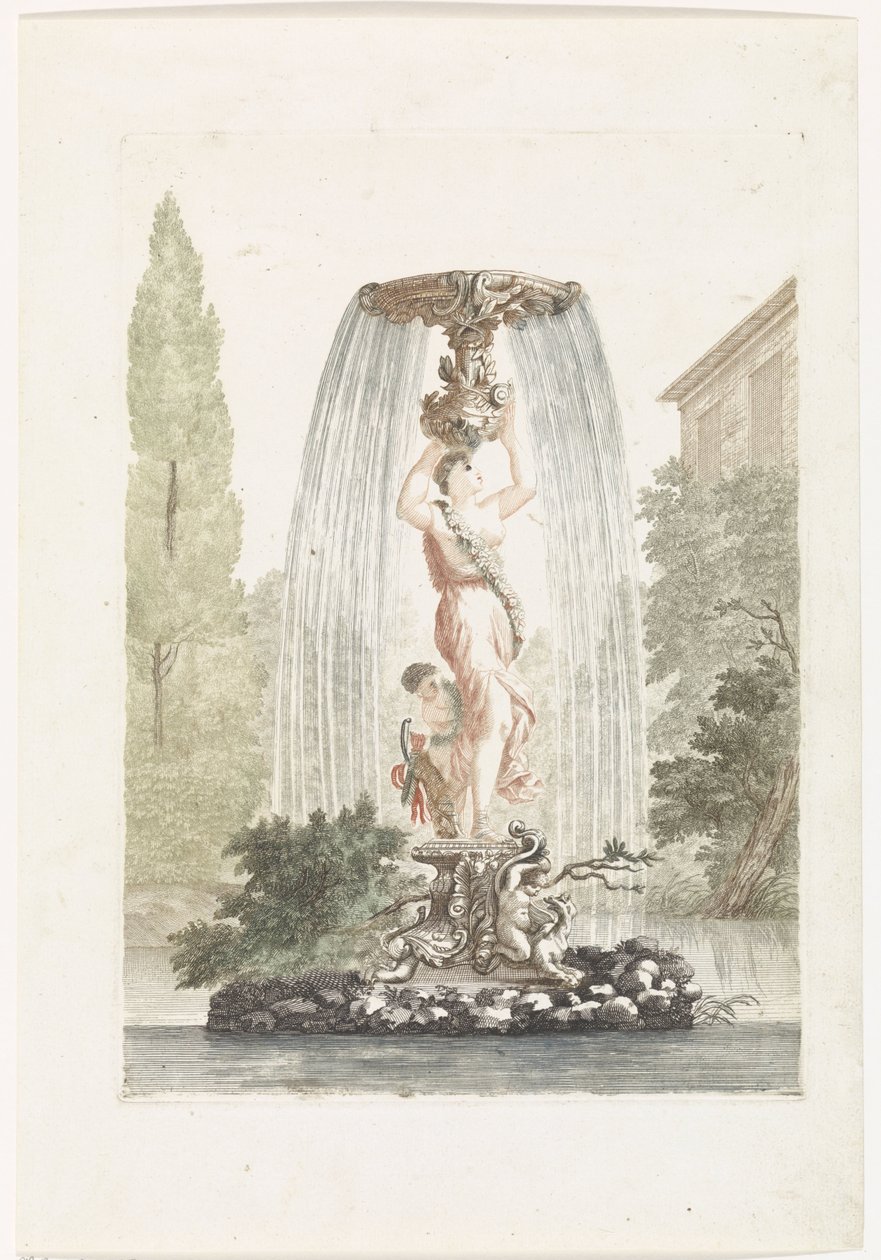 Fontein met Venus en Amor door Anonymous