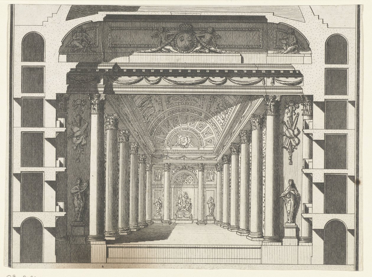 Gallerij met Korintische zuilen door Anonymous