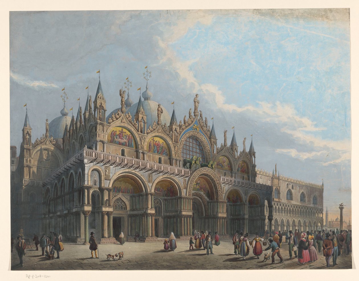 Gezicht op de Basiliek van San Marco door Anonymous