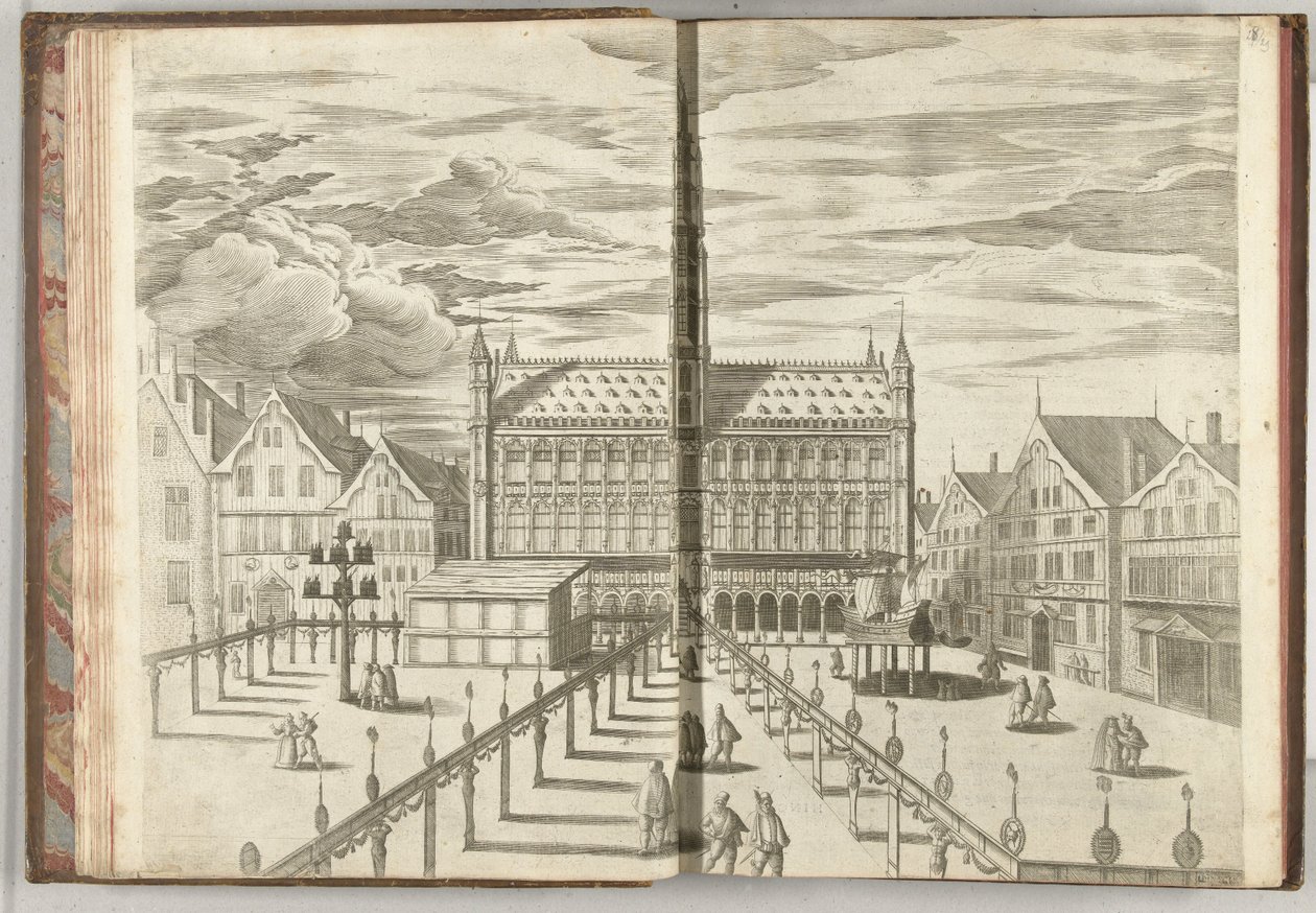 Grote Markt met eregalerij, 1594 door Anonymous