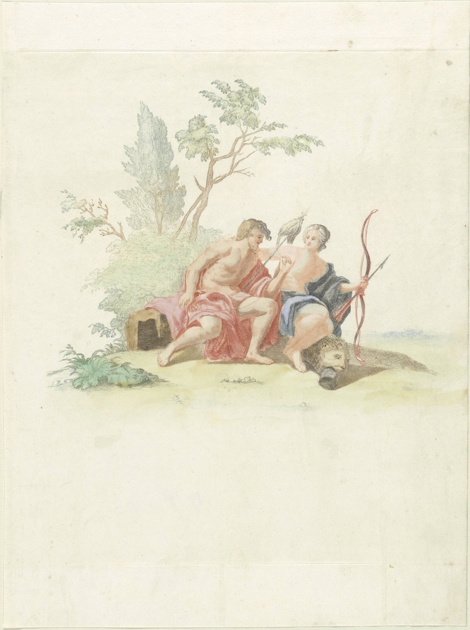 Hercules en Omphale door Anonymous