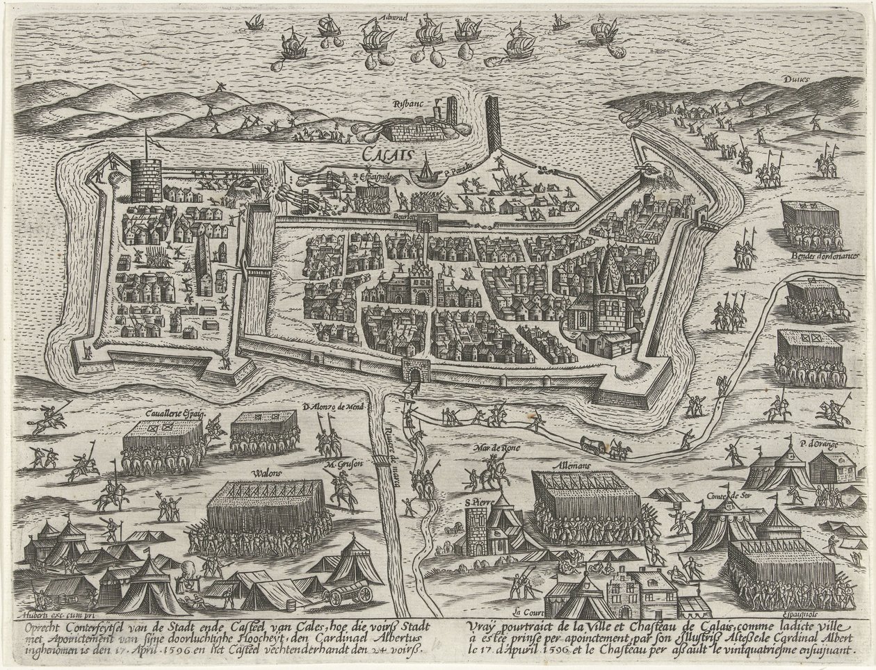 Inname van Calais door aartshertog Albrecht, 1596 door Anonymous