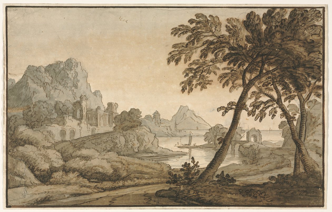 Italiaans landschap door Anonymous