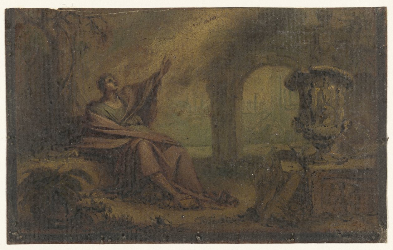 Johannes op Patmos (?) door Anonymous