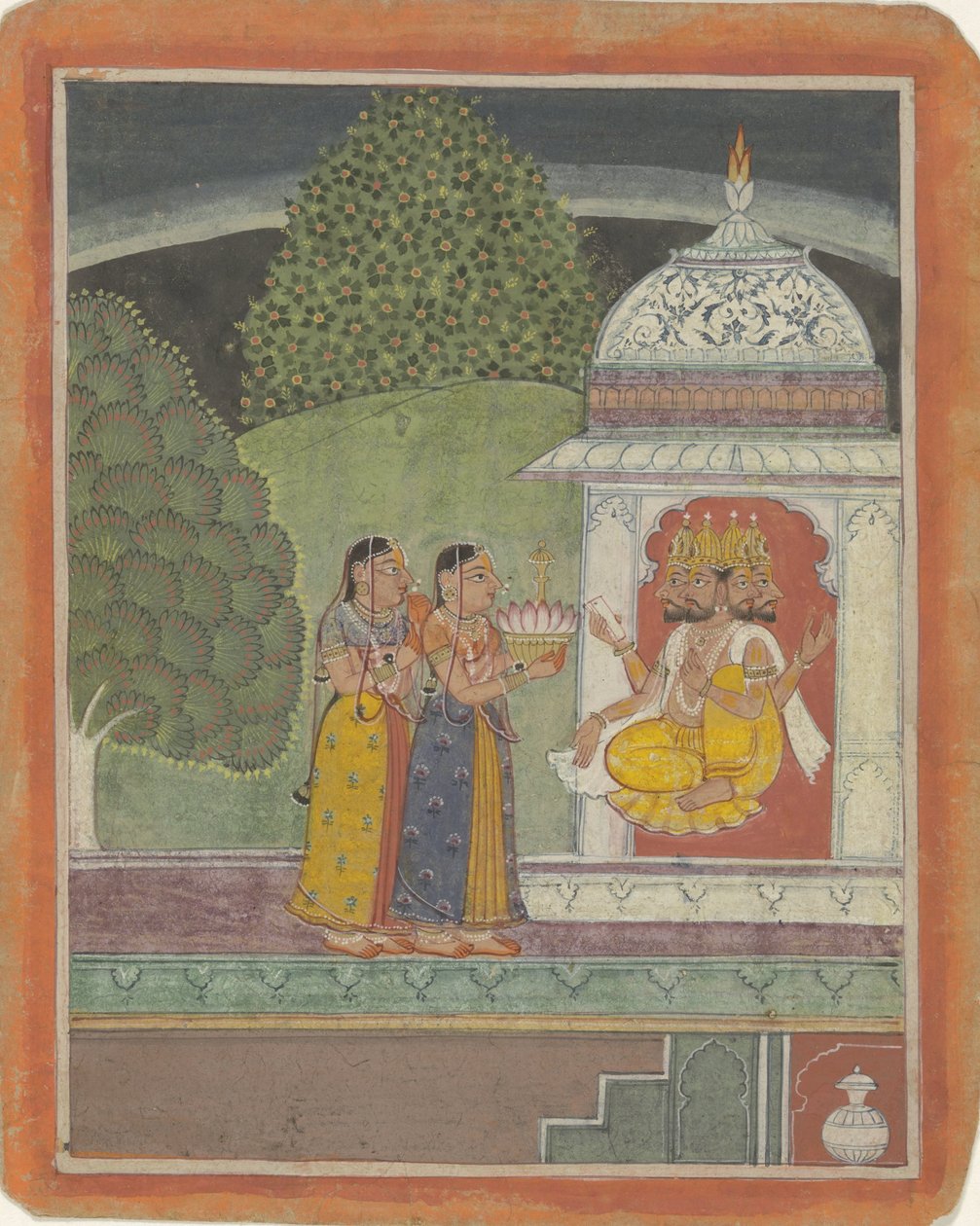 Khambavati ragini met God Brahma door Anonymous