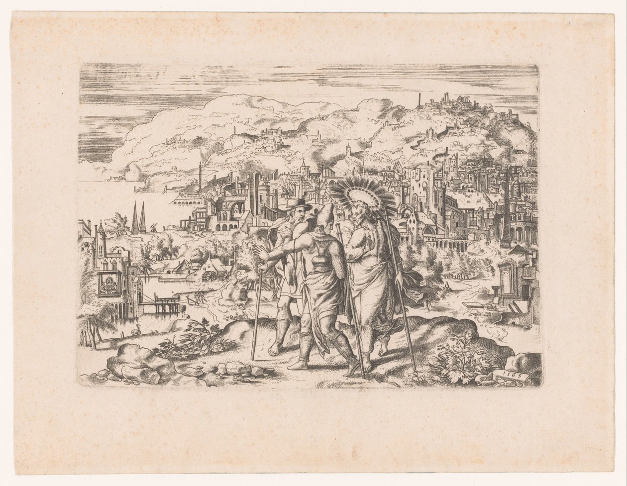 Landschap met Emmaüsgangers door Anonymous