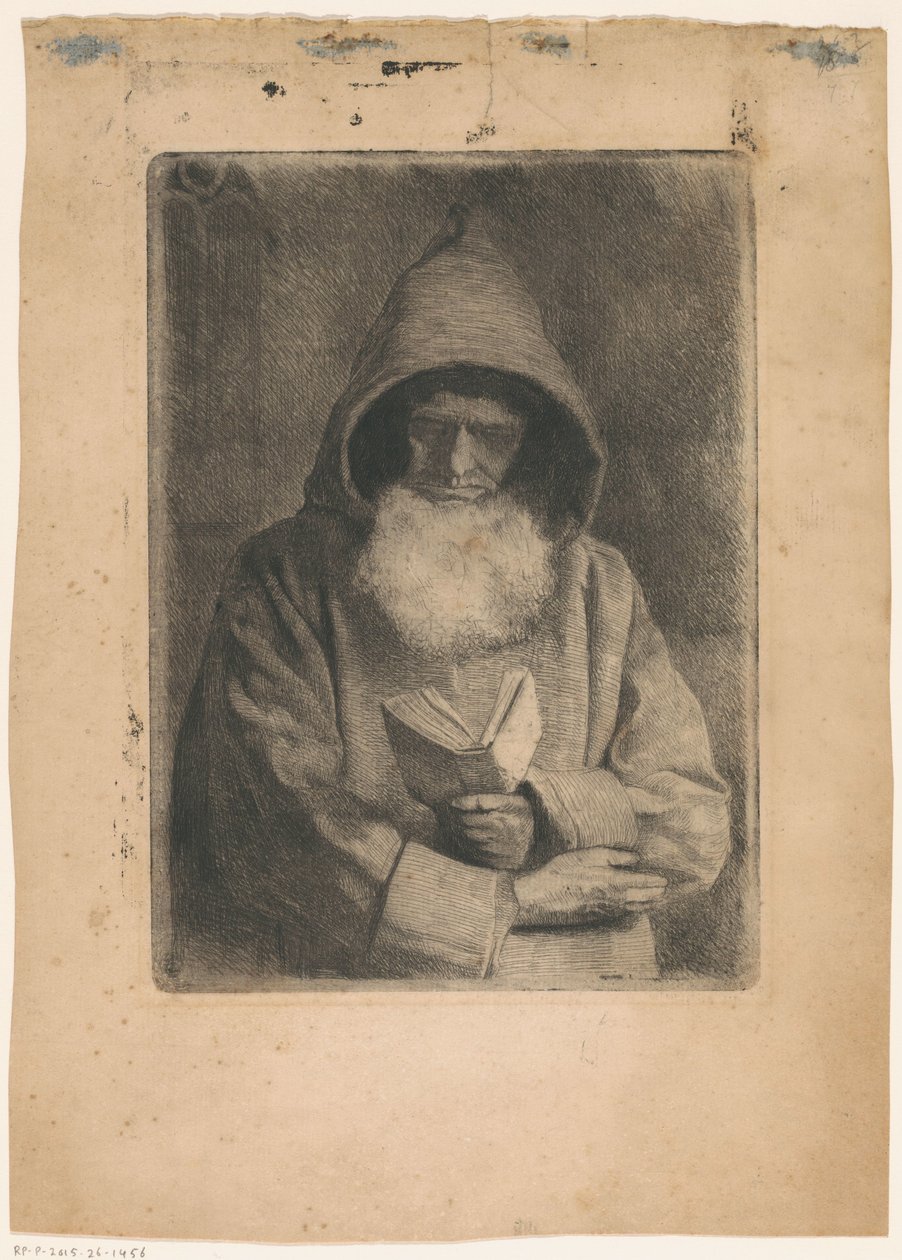 Lezende monnik door Anonymous