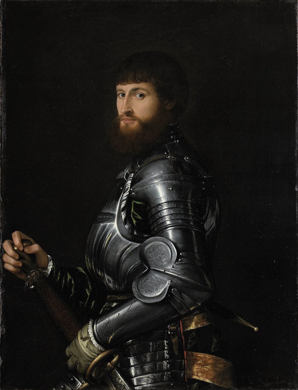 Portret van een edelman in harnas door Anonymous