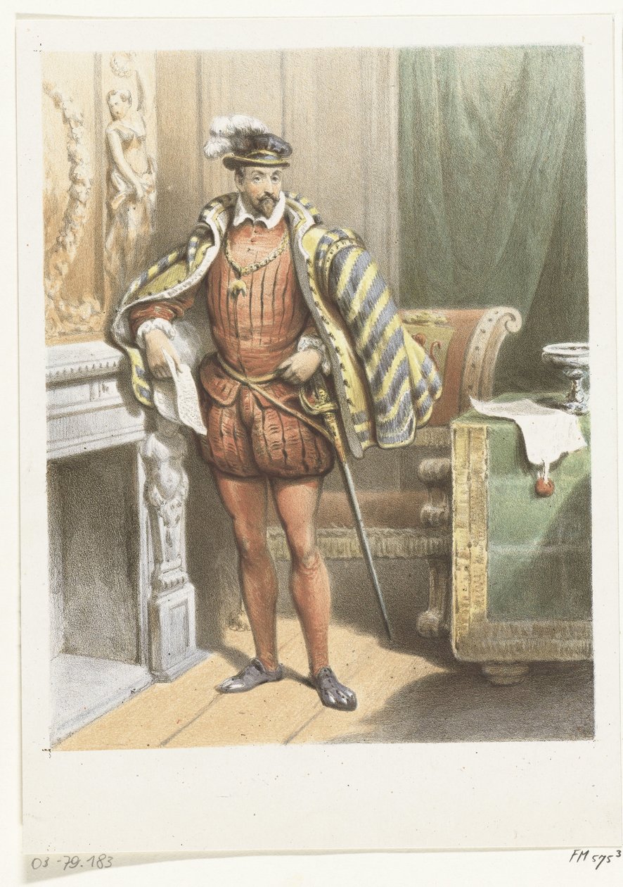 Portret van een staande edelman, ca. 1572 door Anonymous