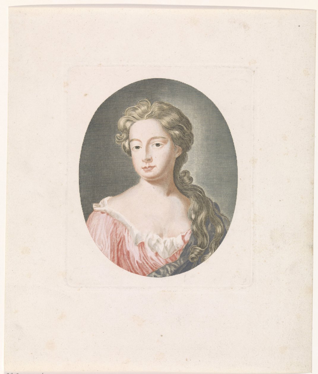 Portret van een vrouw met lang haar door Anonymous