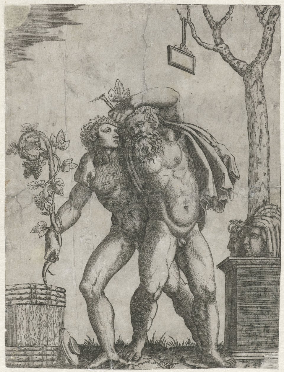 Silenus ondersteund door een jonge bacchant door Anonymous