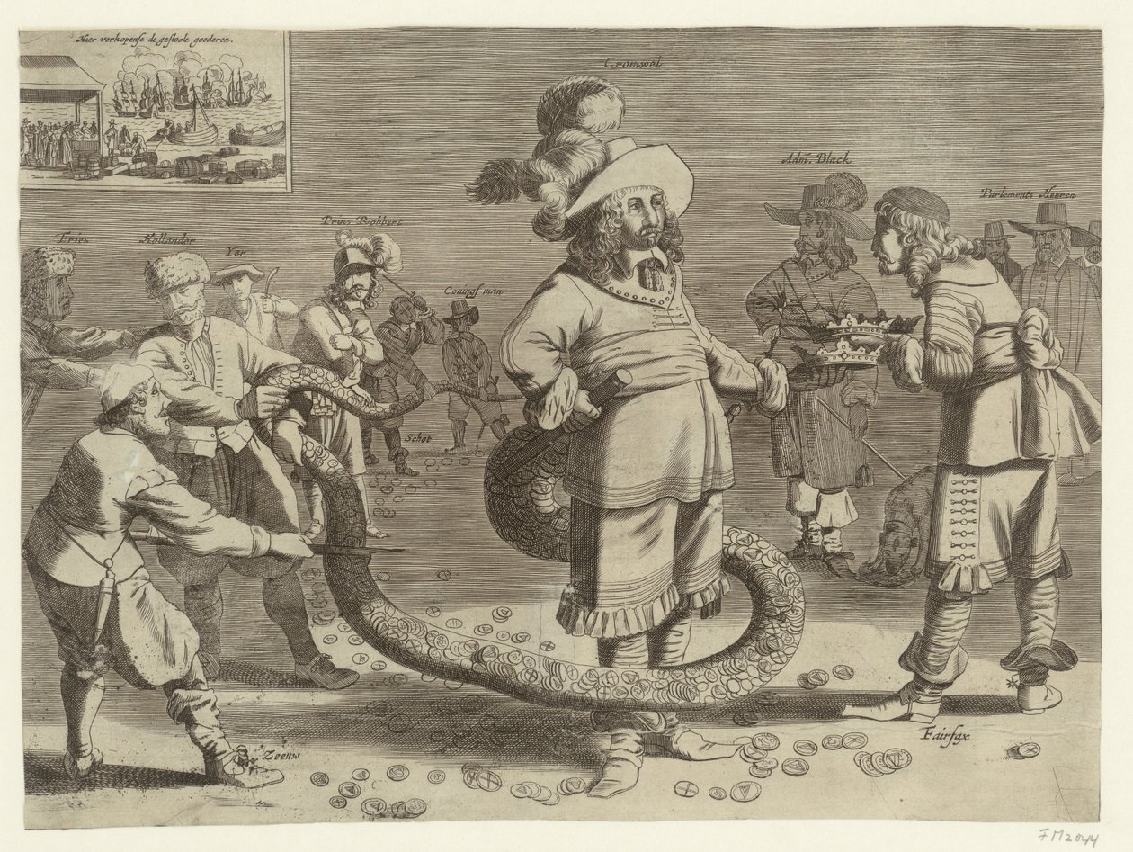 Spotprent op Cromwell als de afgrijselijke Staartman, 1652 door Anonymous