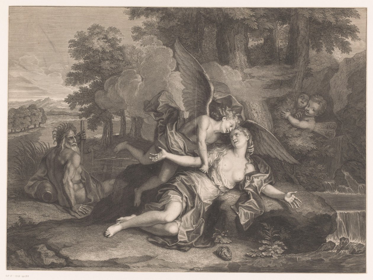 Venus door Amor getroost door Anonymous