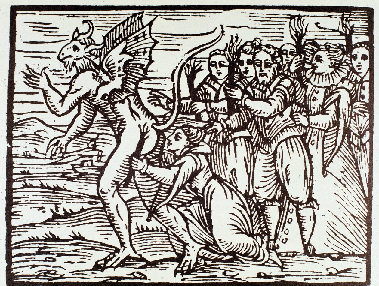 Een heks kust satan (Gravure) door Anonymous Anonymous