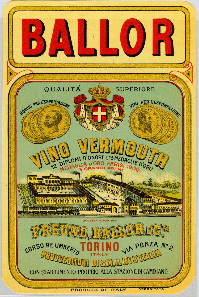 Italiaanse vermouth alcohol reclame, eind 19e eeuw door Anonymous Anonymous
