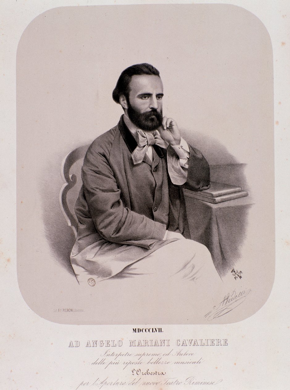 Portret van Angelo Mariani (lithografie) door Anonymous Anonymous