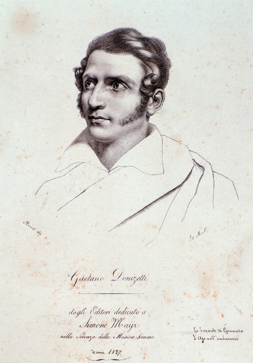Portret van Gaetano Donizetti (gravure) door Anonymous Anonymous