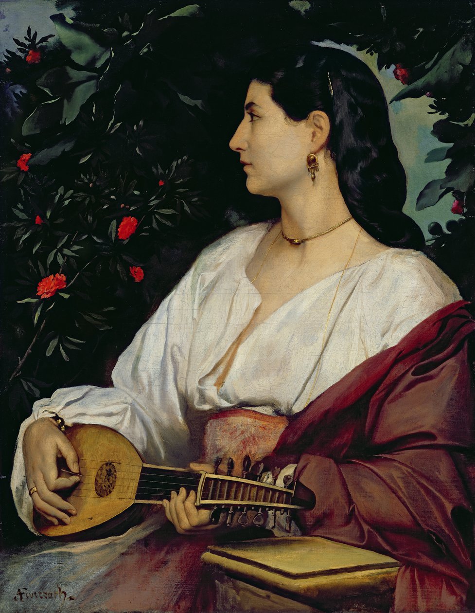 De mandolinespeler, 1865 door Anselm Feuerbach