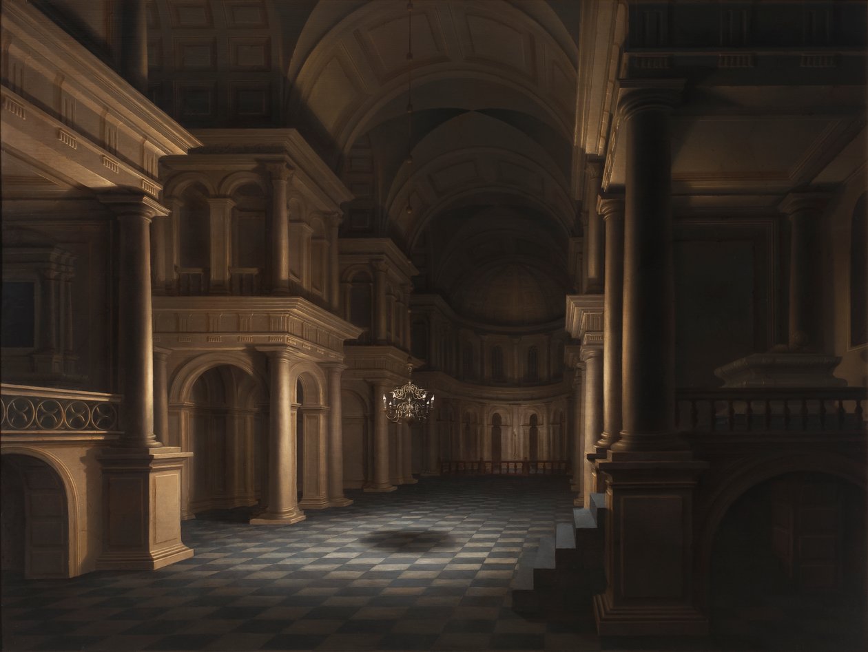 Het interieur van een kerk, ca. 1640-45 door Anthonie Delorme