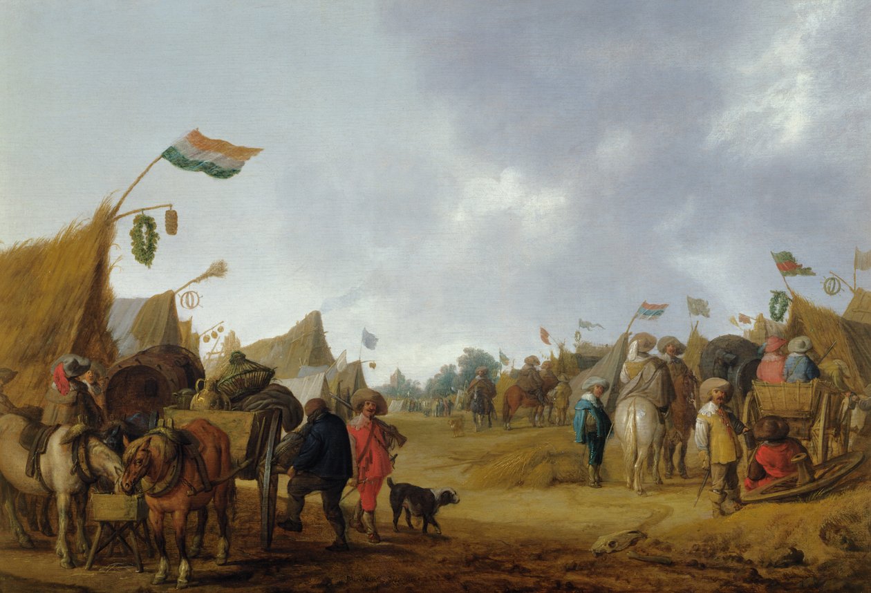 Een militair kampement, 1634 door Anthonie Palamedesz