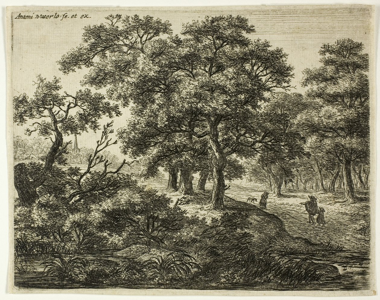 De groep van vier bomen door Anthonie Waterloo