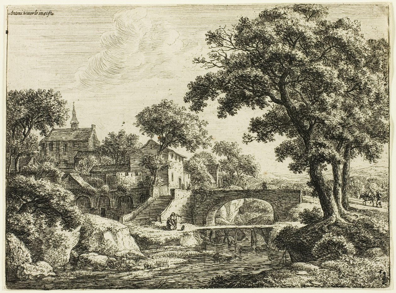 De Twee Bruggen door Anthonie Waterloo