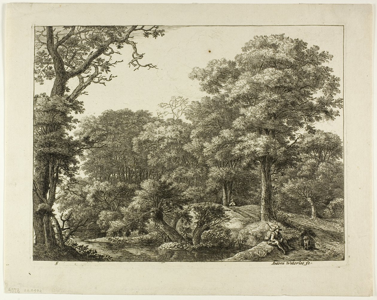 De reiziger rustend in het bos door Anthonie Waterloo
