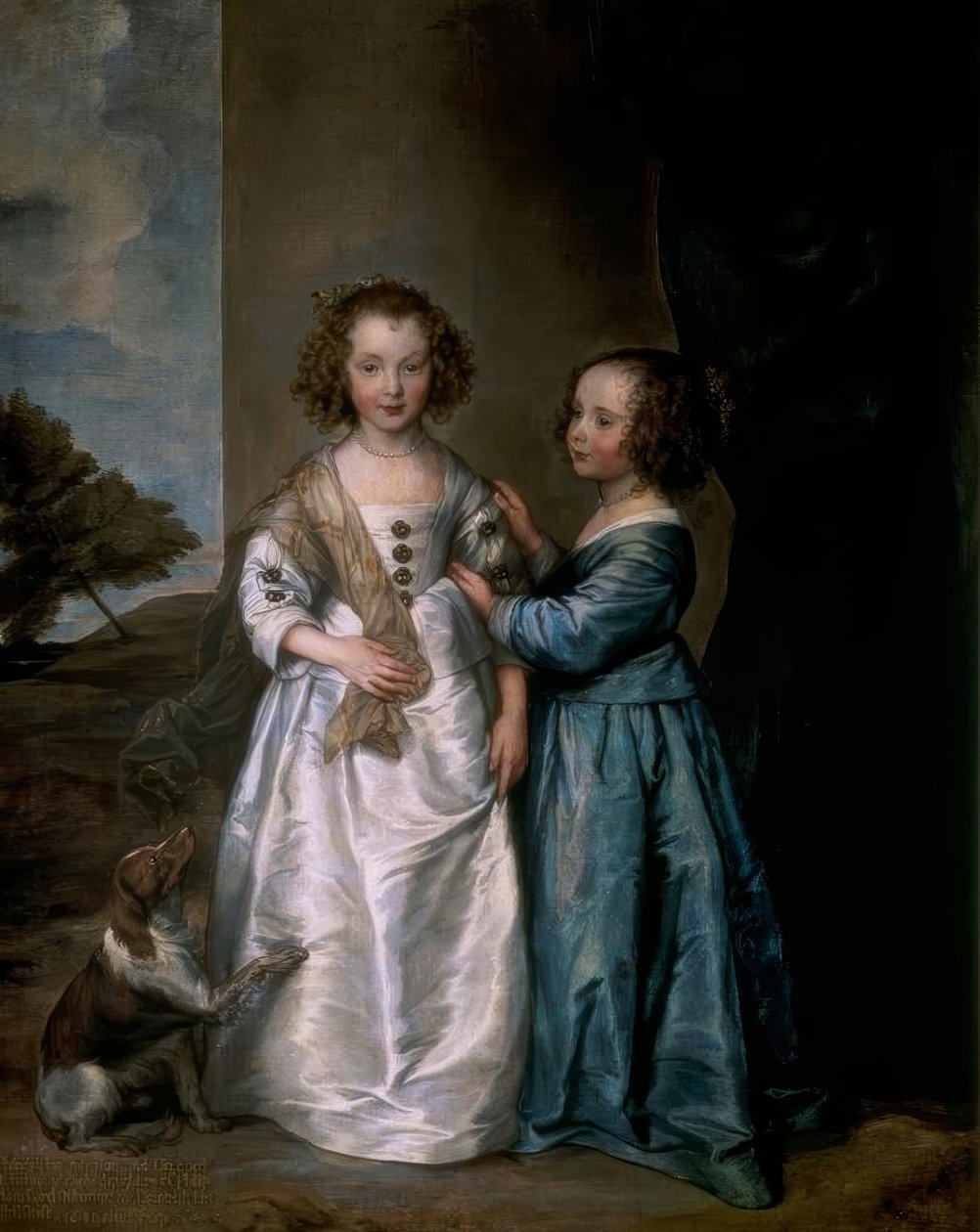 Portret van Elisabeth en Philadelphia Wharton door Anthony van Dyck