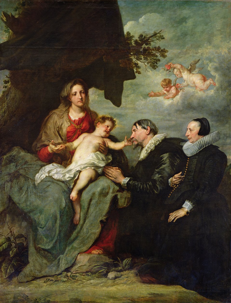 Madonna en kind met schenkers door Anthony van Dyck