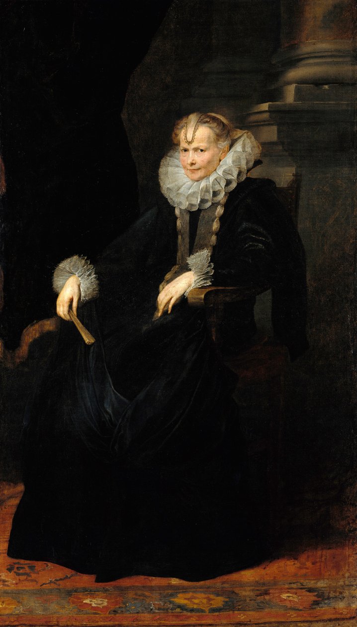 Portret van een Genovese dame door Anthony van Dyck