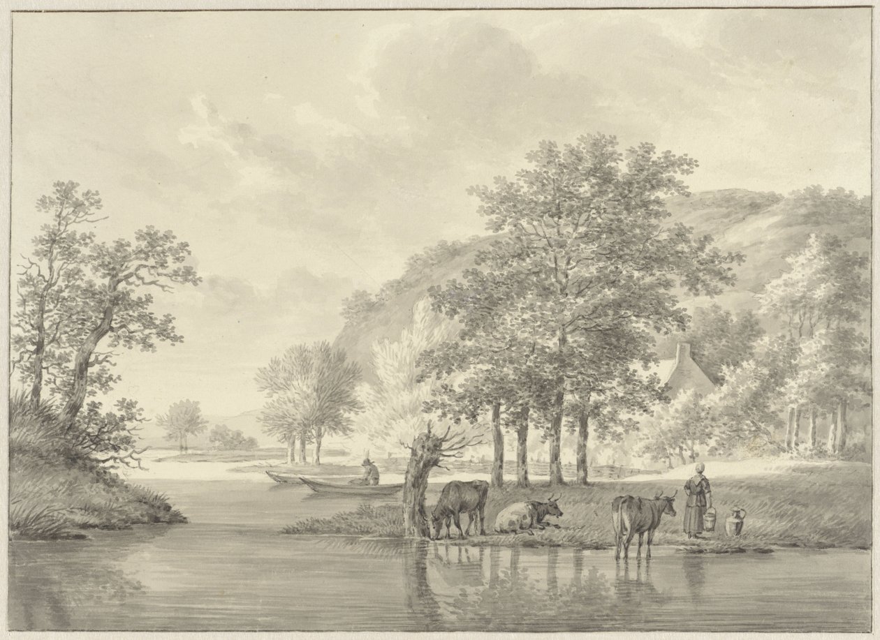 Rivierlandschap door Anthony Oberman