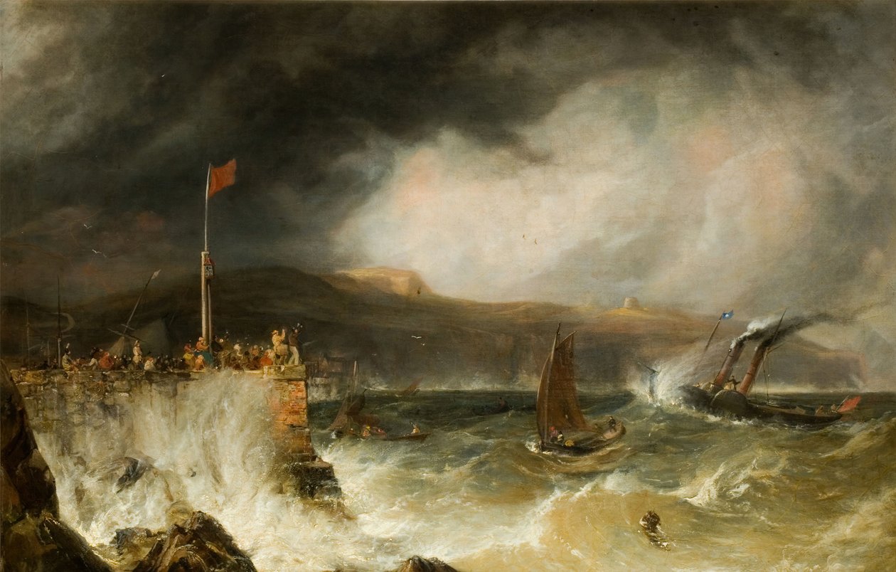 Pakketboot die de haven binnenkomt, 1855 door Anthony Vandyke Copley Fielding
